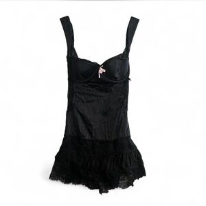 Victoria's Secret Black Lace Trim Chemise